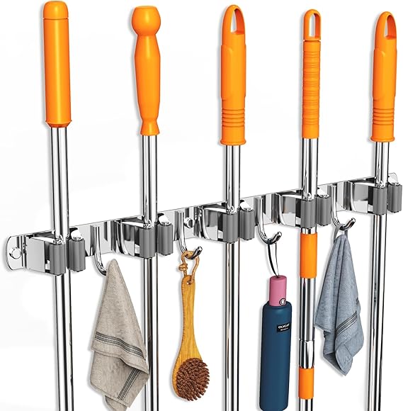 Stainless Steel Broom & Mop Holder